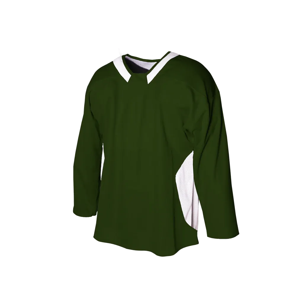 Dark green and white