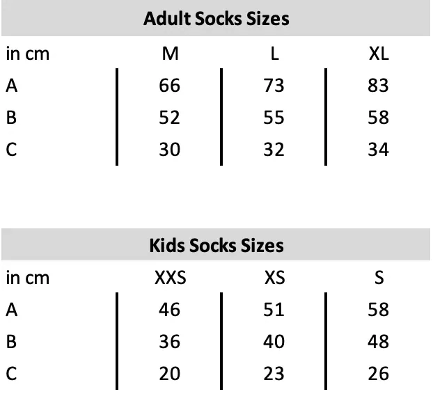 Sock sizes